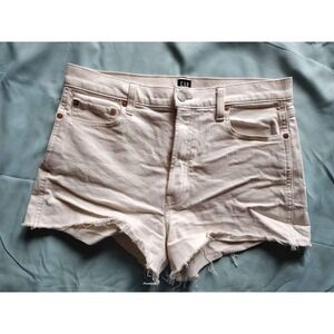 GAP Denim Cheeky Short Women Cream Frayed Hem Size 10 30
